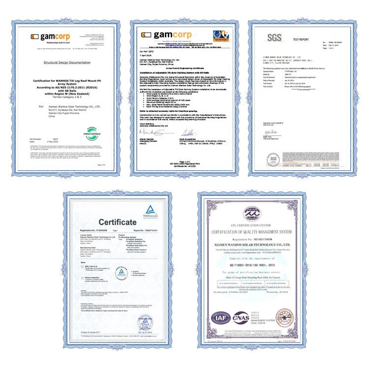 Certificate of Floating Solar Mounting Structure System