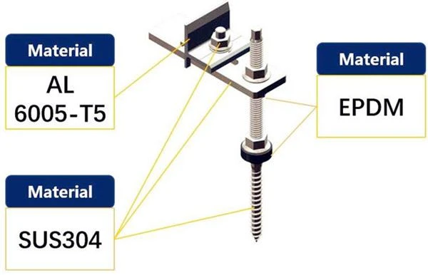 Solar Mounting Hanger Bolts For Metal Roof