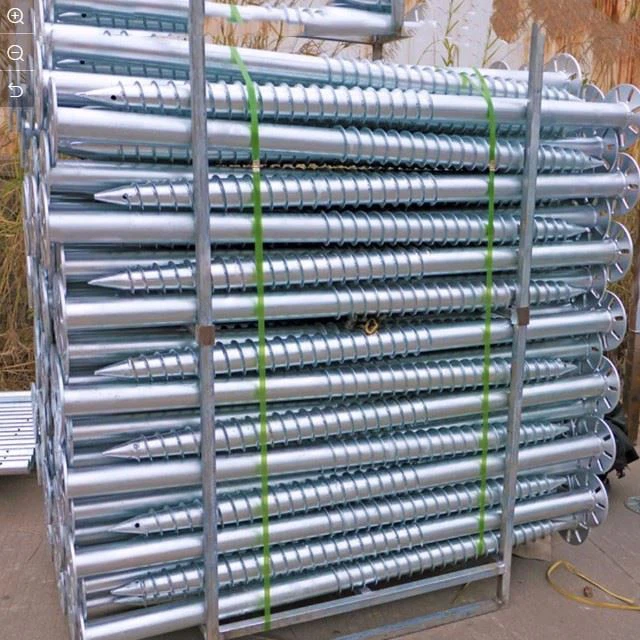 Galvanized Pipe With Ground Screw Pole Anchor Real Scene